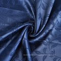 Cheap price plain dyed blue 100% polyester satin jacquard curtain fabric for wholesale